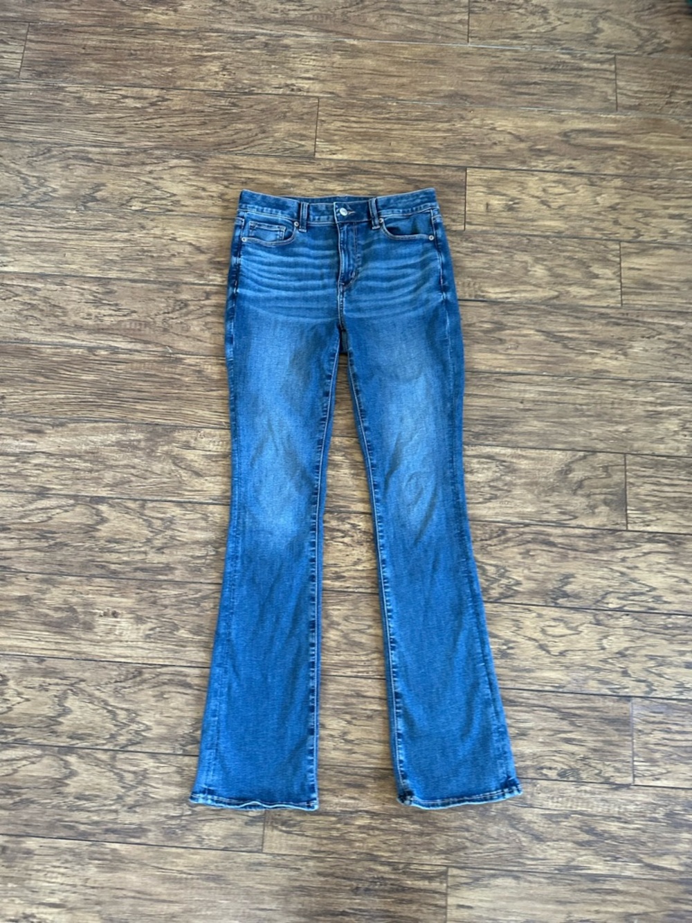 AE High Rise Skinny Kick Stretch Jeans - Classic Mid Wash